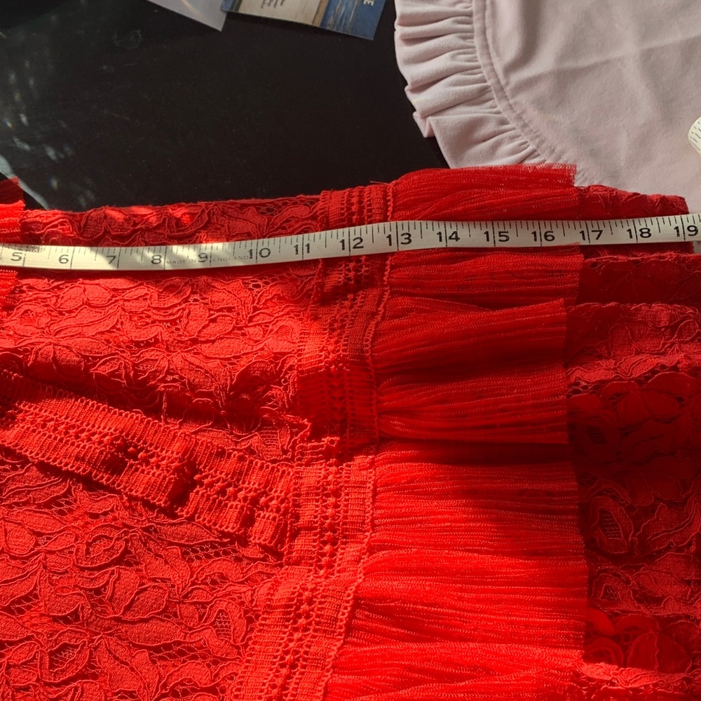 Adelyn Rae Red Lace Ruffle Mini Dress - Picture 8 of 8